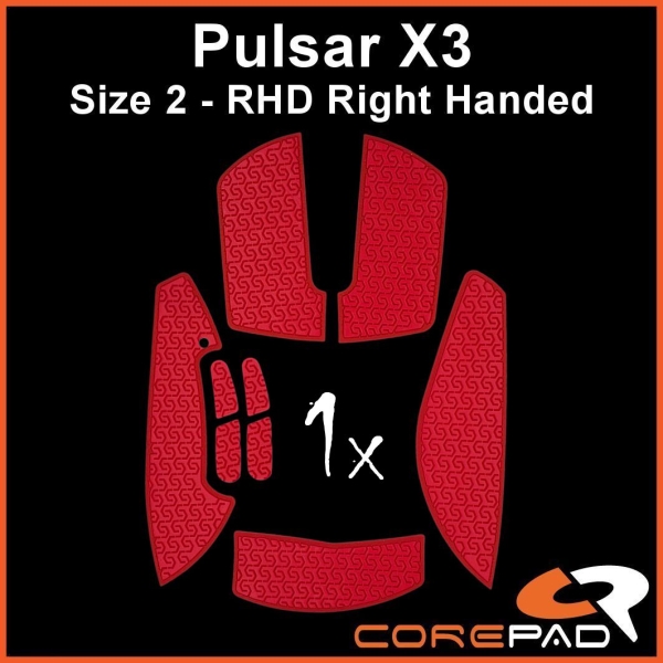 Corepad Soft Grips Grip Tape BTL BT.L Pulsar X3 Size 2 Medium Regular RHD Right Handed Hand
